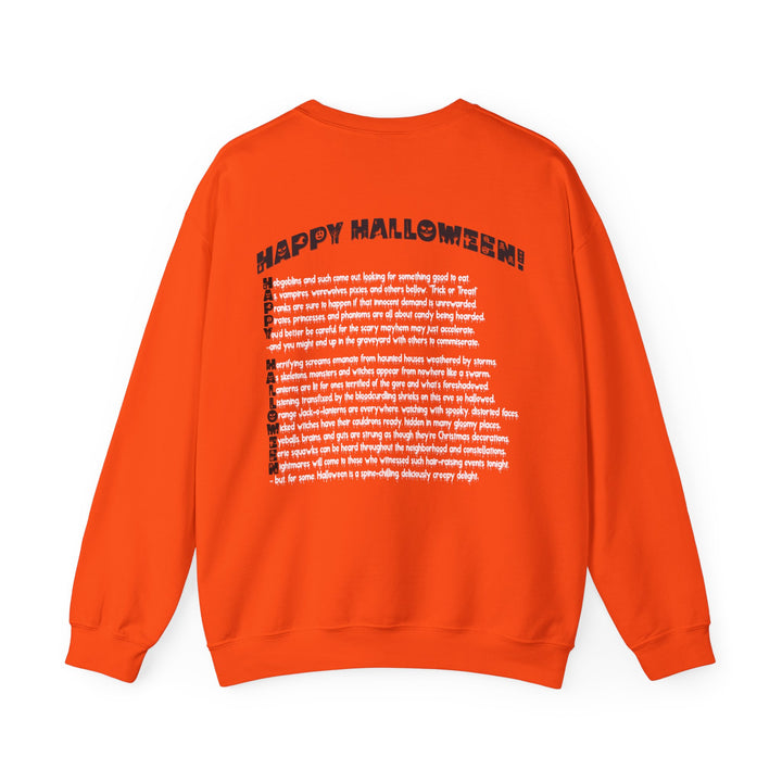 Happy Halloween Acrostic Poem Sweatshirt - Creepy Pink