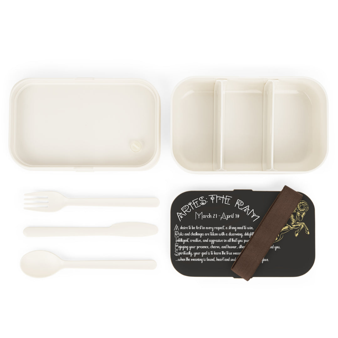 Aries Acrostic Poem Bento Lunch Box - Wooden Lid