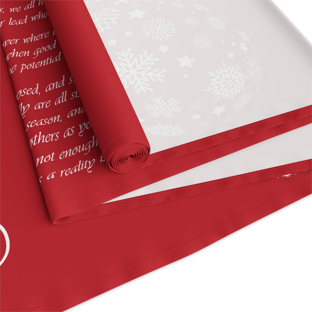 Joy to the World Acrostic Poem Table Runner - Red-Ornaments
