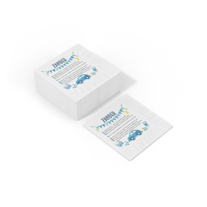 "It's a Boy" White Coined Napkins - Personalized