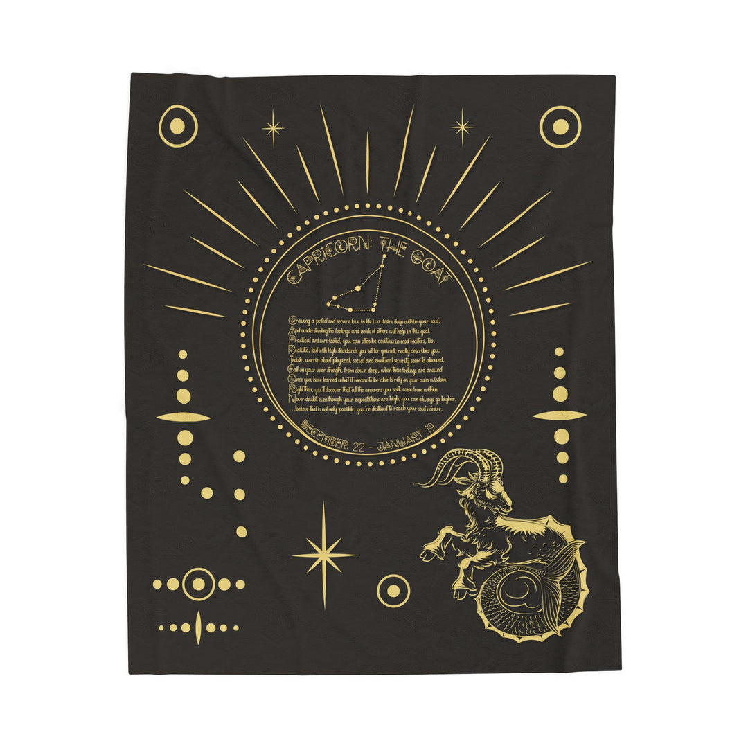 Capricorn Acrostic Poem Velveteen Blanket