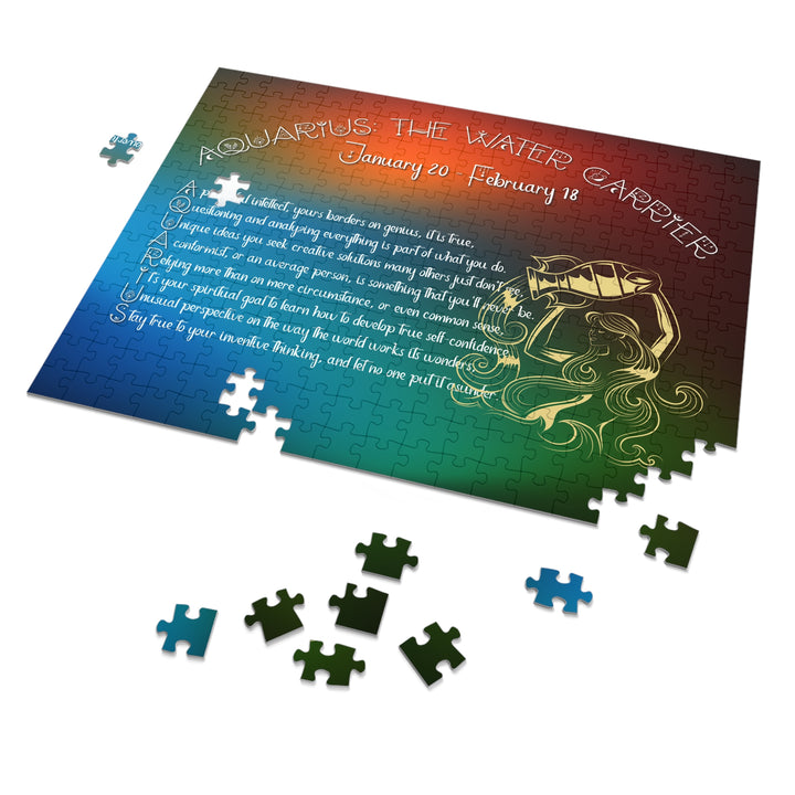 Aquarius Acrostic Poem Jigsaw Puzzle - Tin Box