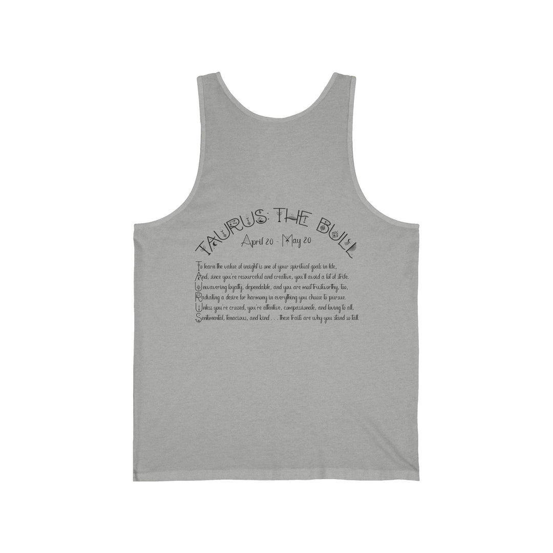 “Taurus” Unisex Acrostic Poem Jersey Tank