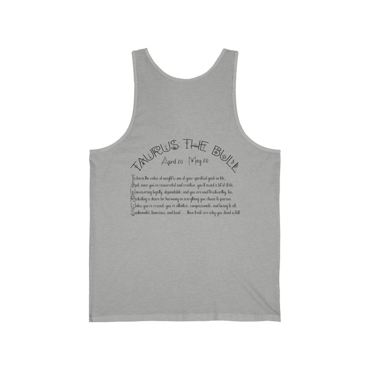 “Taurus” Unisex Acrostic Poem Jersey Tank