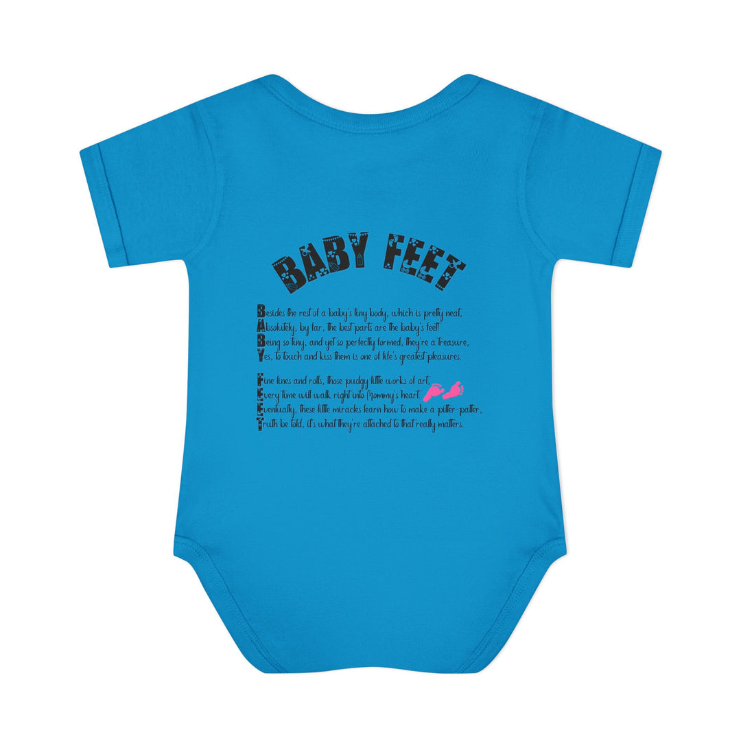 Baby Steps "Baby Feet" Acrostic Poem Bodysuit - Pink Footprints