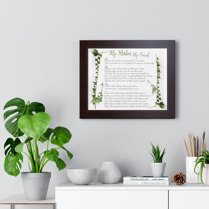 It's Just a Phrase "My Mother, My Friend" Framed Acrostic Poem Print