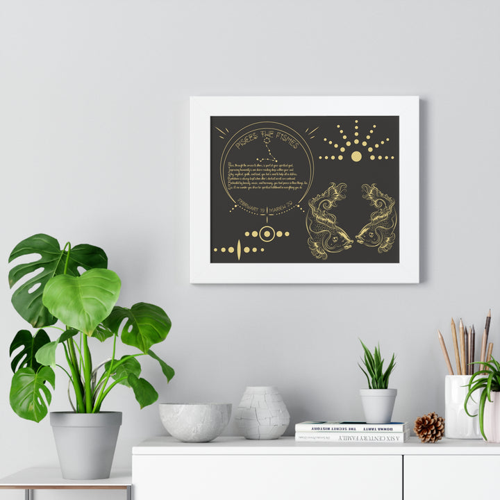 Written in the Stars Framed Acrostic Poem Print - Pisces