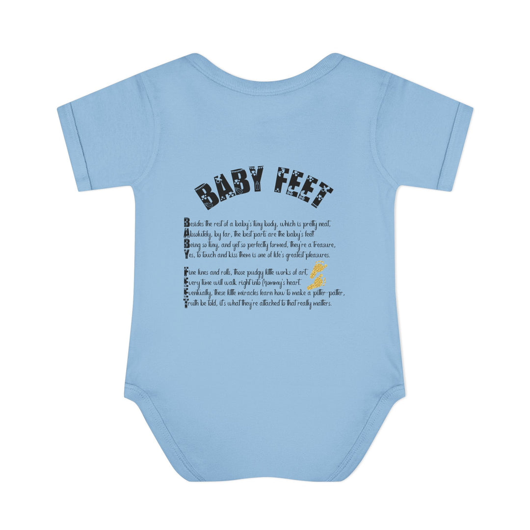 Baby Feet Acrostic Poem Baby Bodysuit - Glitter Footprints