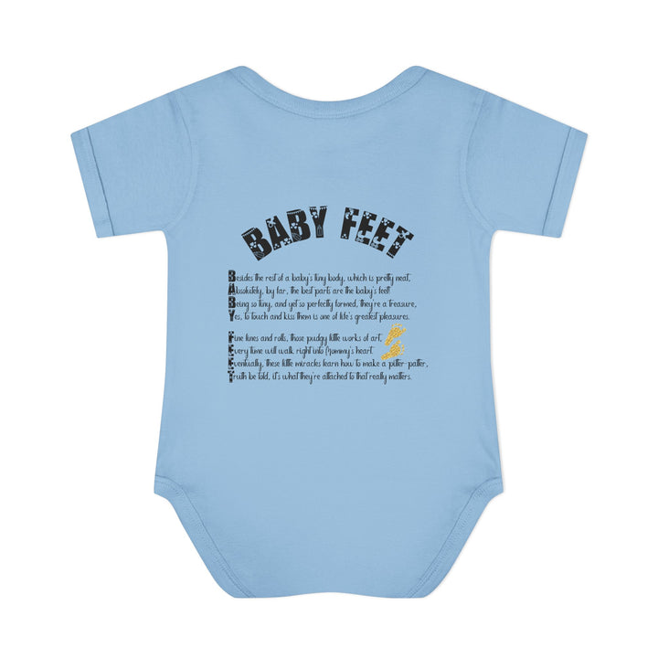 Baby Feet Acrostic Poem Baby Bodysuit - Glitter Footprints