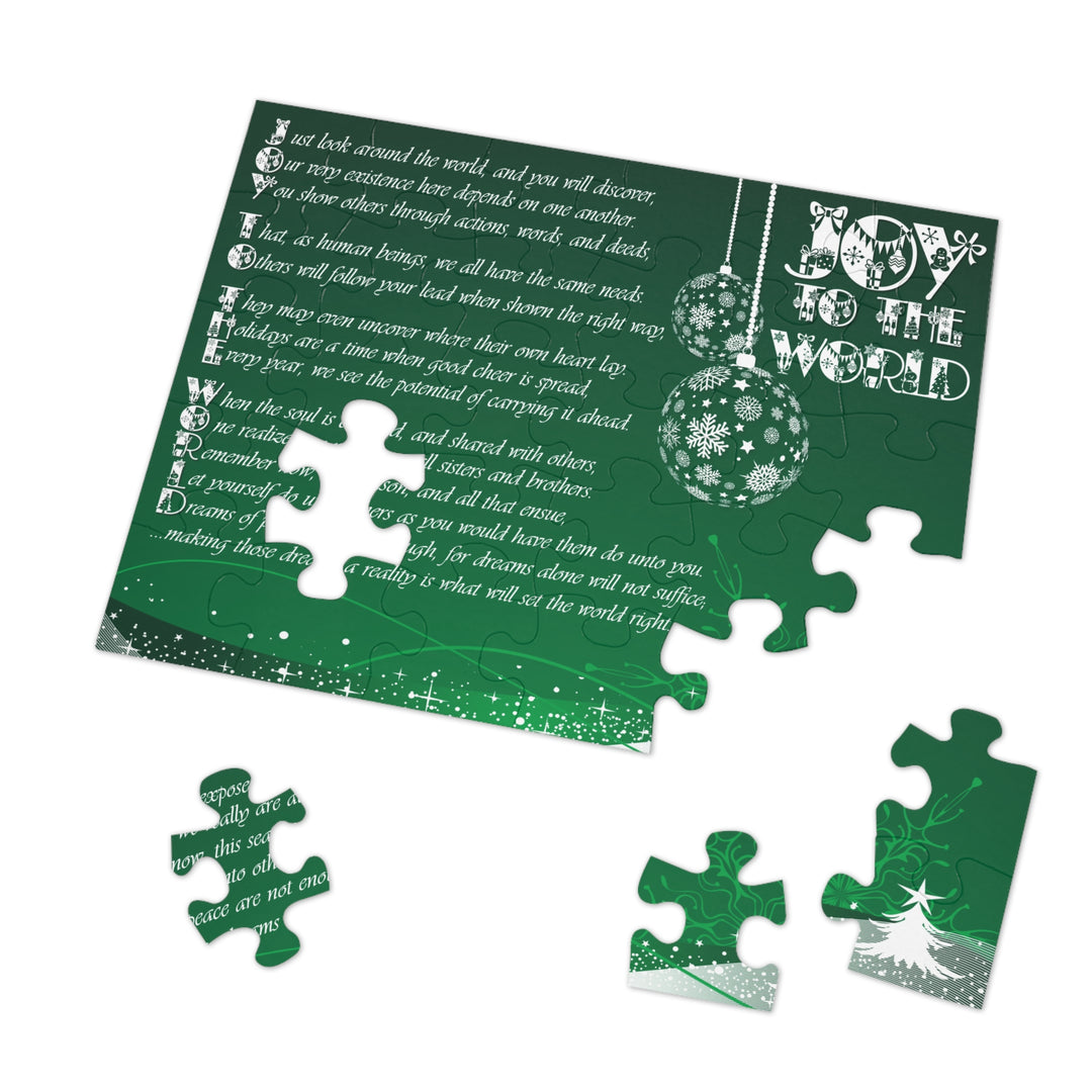 Joy to the World Acrostic Poem Puzzle - Ornaments-Green- Tin Box
