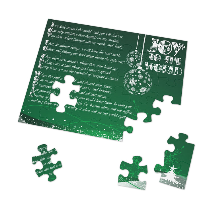 Joy to the World Acrostic Poem Puzzle - Ornaments-Green- Tin Box
