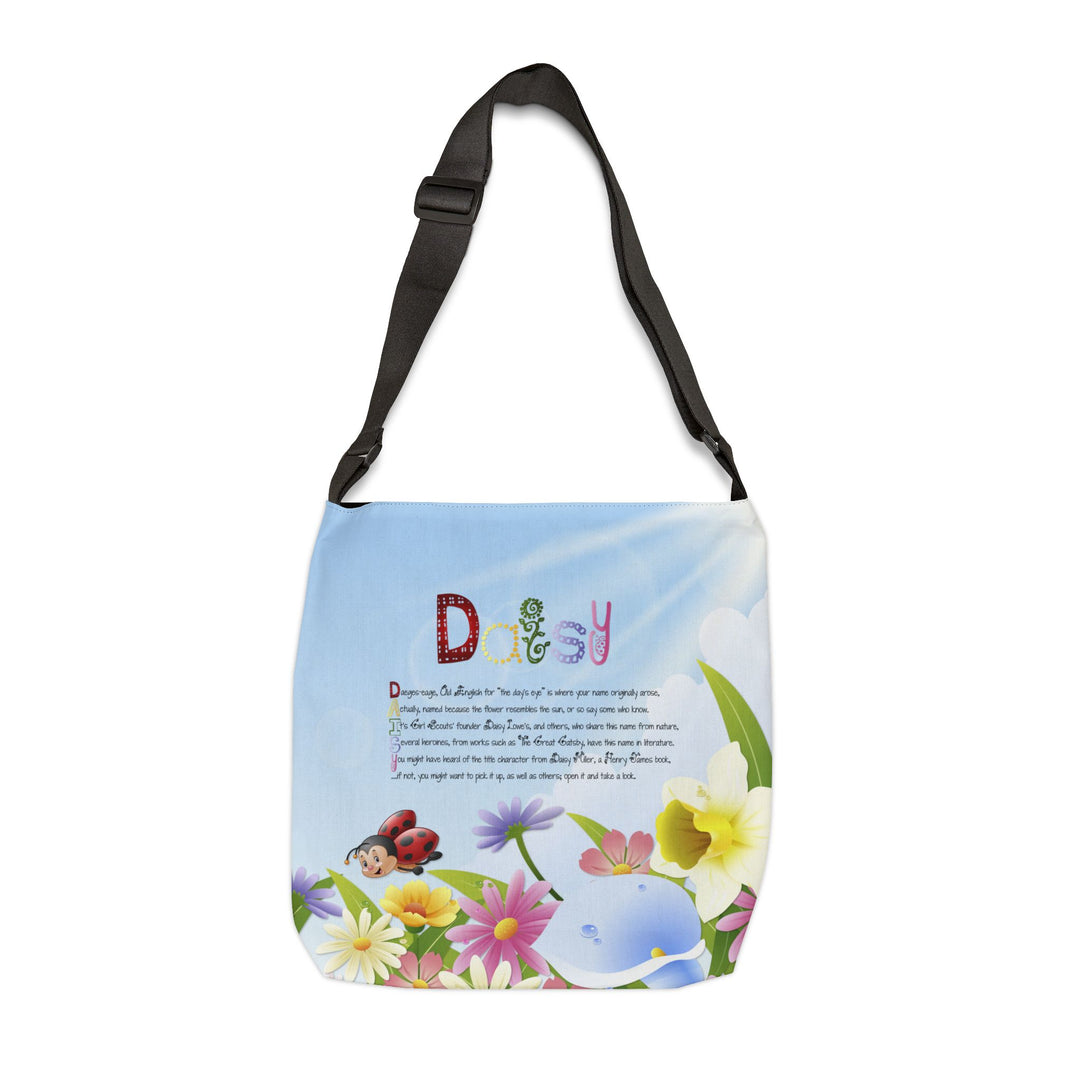 Namesakes Acrostic Poem Adjustable Tote Bag - Flowers-Insects