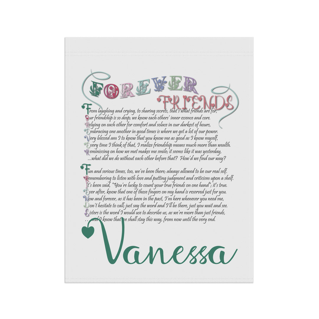 Friends Forever Acrostic Poem outdoor/Garden Banner - Personalized