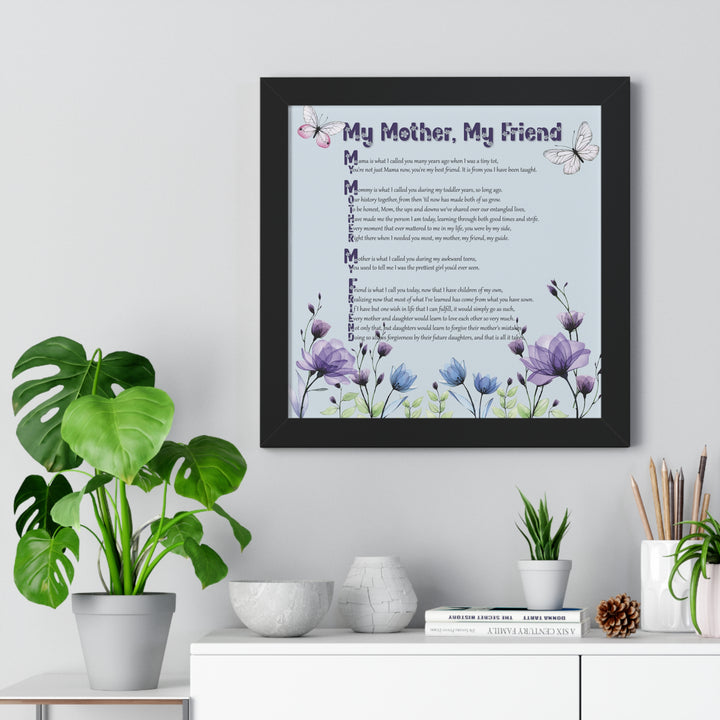 It's Just a Phrase "Mother-in-Law" Framed Horizontal Acrostic Poem Print- Floral