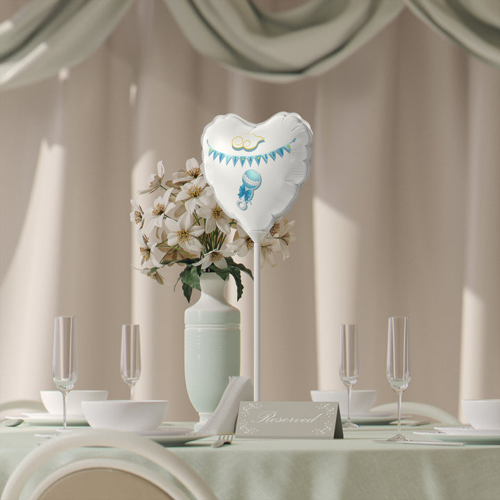 6” “It’s a Boy" Acrostic Poem Heart-Shaped Baby Shower Balloons - Personalized Add name!