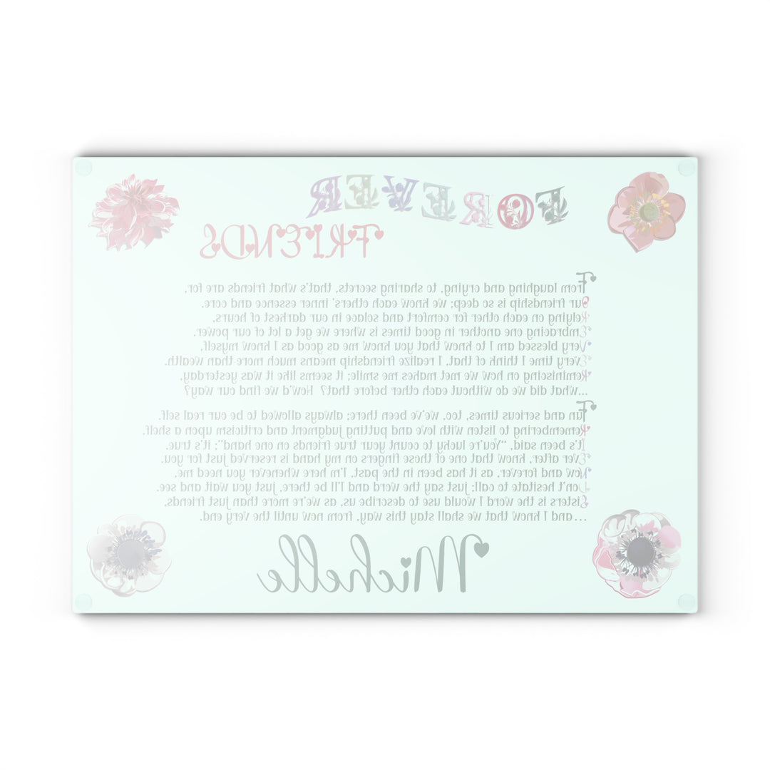 It's Just a Phrase Glass Cutting Board - "Forever Friends" - Personalized
