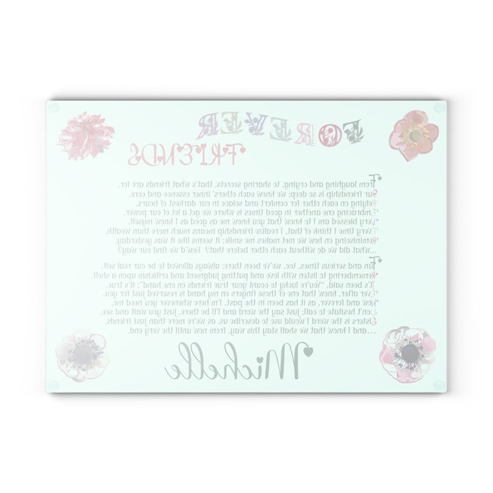 It's Just a Phrase Glass Cutting Board - "Forever Friends" - Personalized