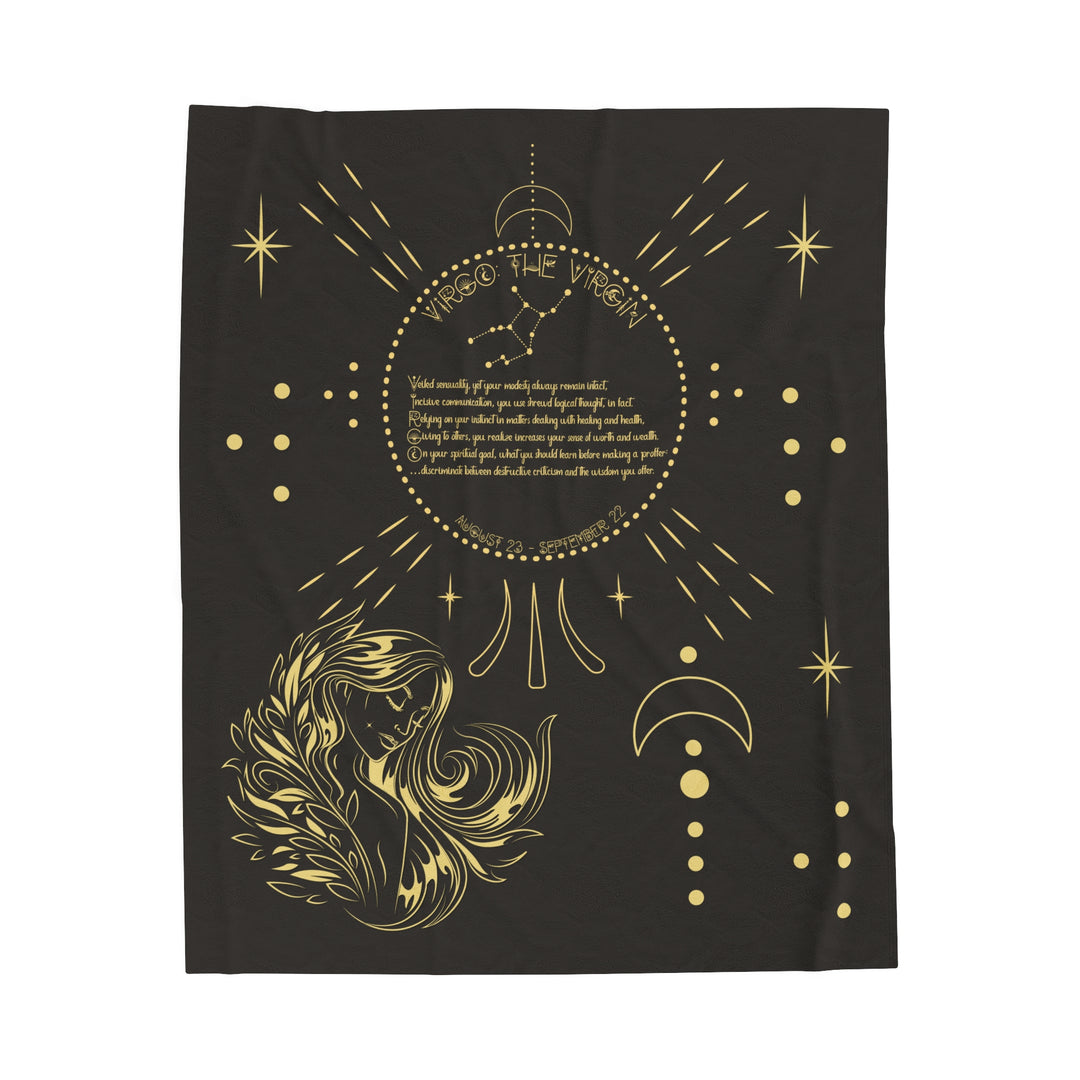 Written in the Stars Velveteen plush blanket with acrostic poem spelling out "Virgo"