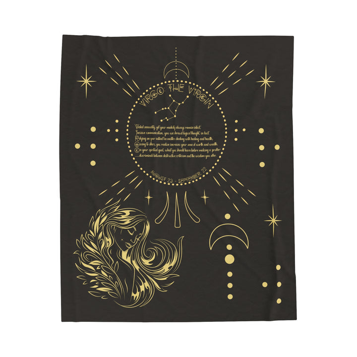 Written in the Stars Velveteen plush blanket with acrostic poem spelling out "Virgo"