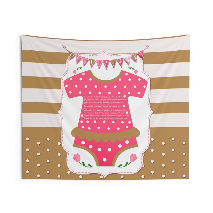 "It's a Girl" Acrostic Poem Baby Shower Backdrop-Baby Bodysuit - No Personalization
