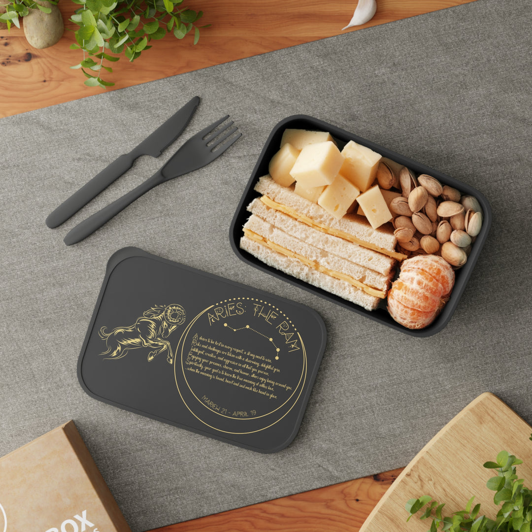 Aries Acrostic Poem Bento Lunch Box - Black
