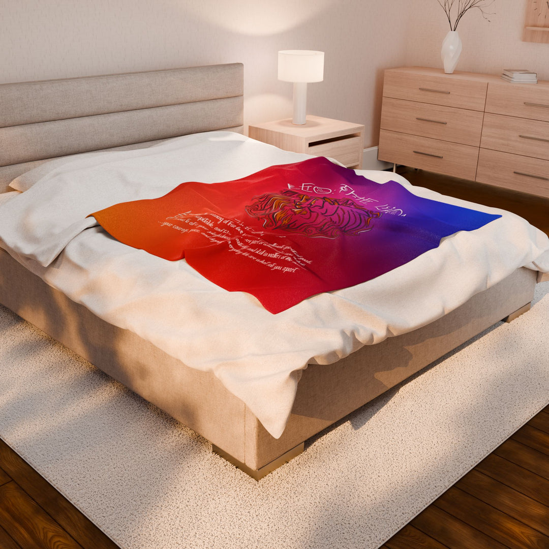 Leo Acrostic Poem Velveteen Plush Blanket - Colored