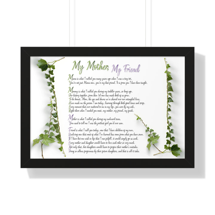 "My Mother, My Friend" Framed Acrostic Poem Print - Soft