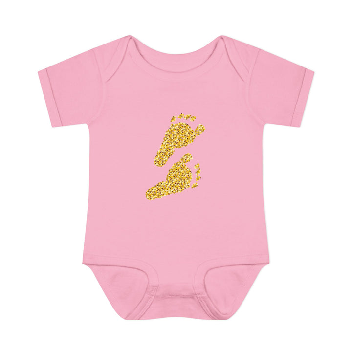 Baby Feet Acrostic Poem Baby Bodysuit - Glitter Footprints