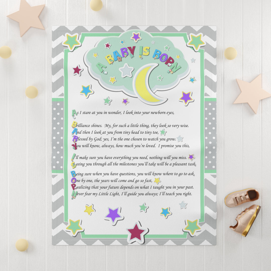 A Baby is Born, Baby Blanket, Baby Shower, Nursery decor, Nursery Blanket, Newborn Blanket, Baby Shower Gift, Unique Baby Blanket