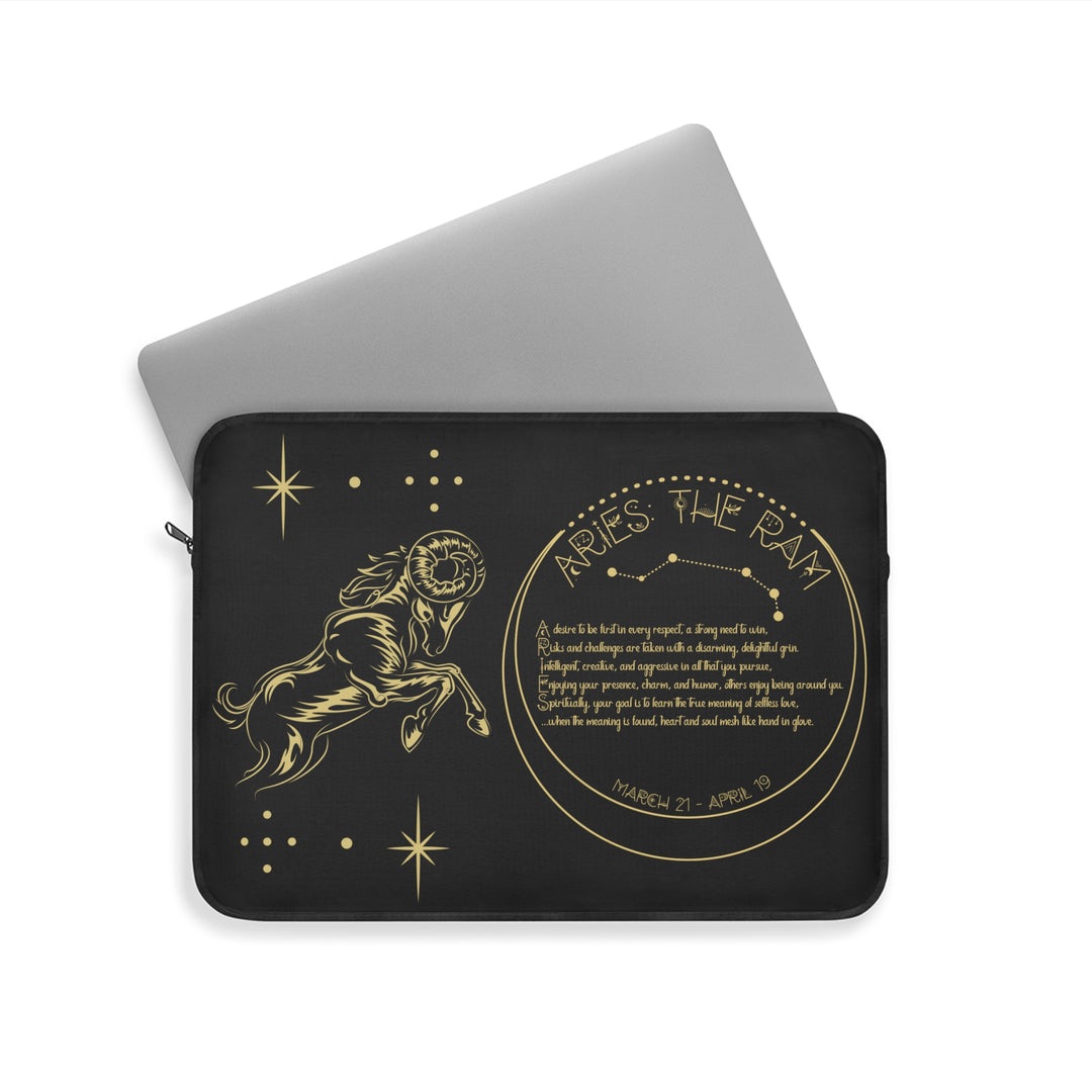 Aries Acrostic Poem Laptop Sleeve