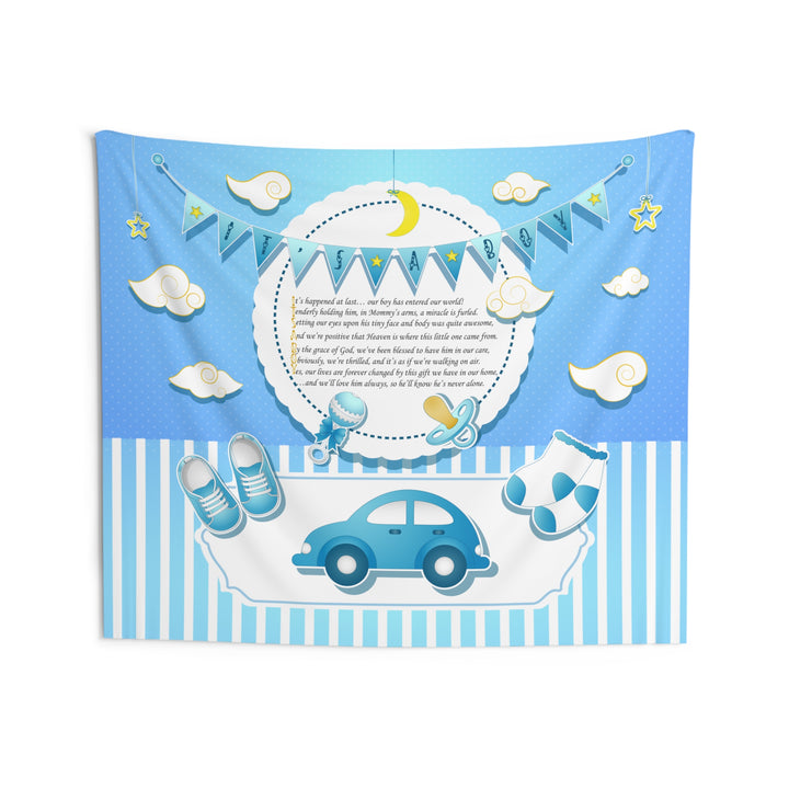Baby Steps "It's a Boy" Acrostic Poem Baby Shower Backdrop - Baby Items