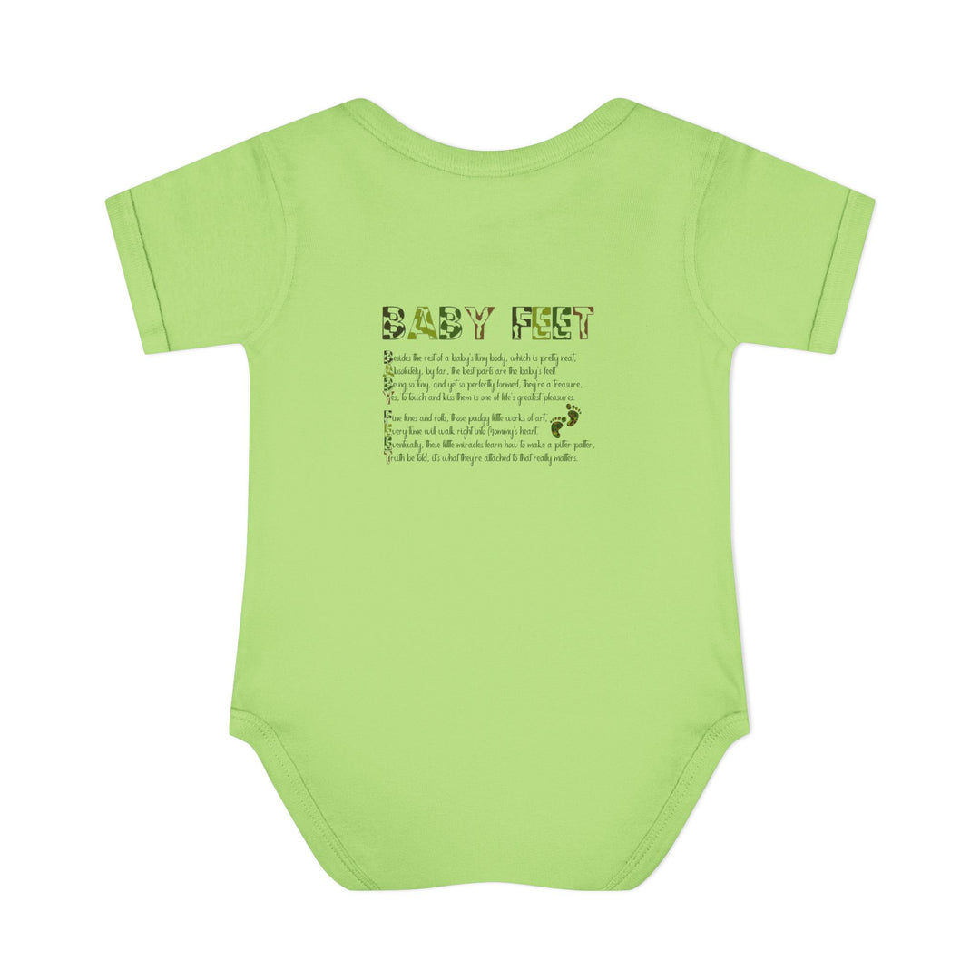 Baby Feet Acrostic Poem Baby Bodysuit - Camo
