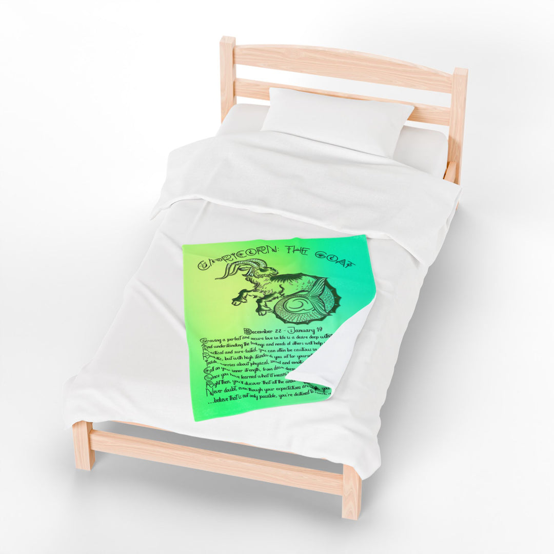 Capricorn Acrostic Poem Velveteen Plush Blanket