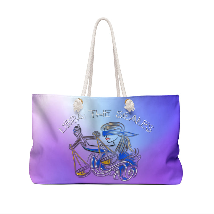 Weekender Bag with Acrostic Poem Spelling out "Libra"