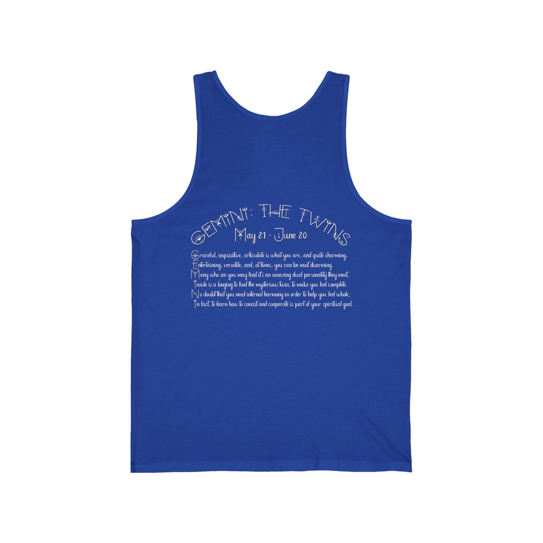 “Gemini”  Unisex Acrostic Poem Jersey Tank