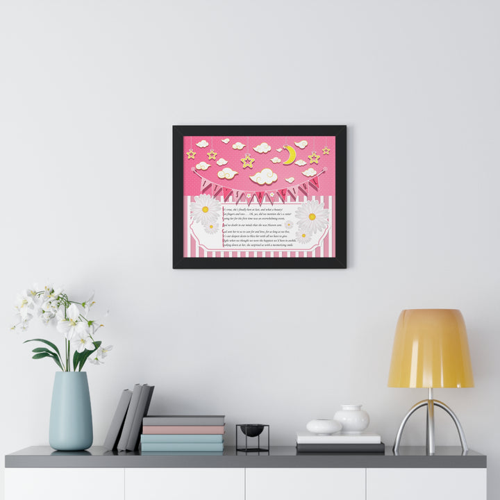 Baby Steps "It's a Girl" Framed Print - Pink Stripes -No Personalization