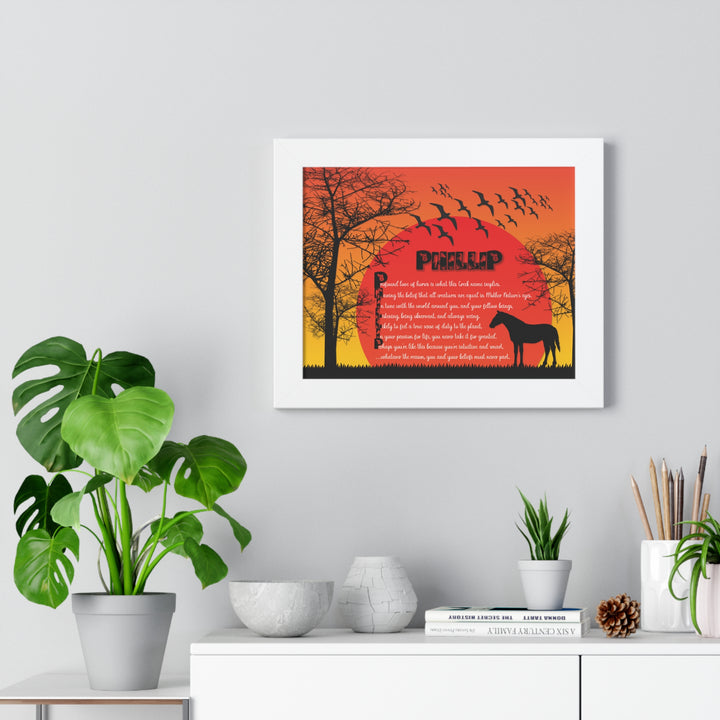 Namesakes Framed Acrostic Poem Print - Horse