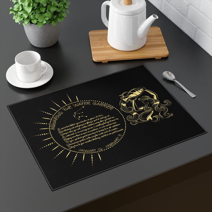 Aquarius Acrostic Poem Charming Celestial Placemat