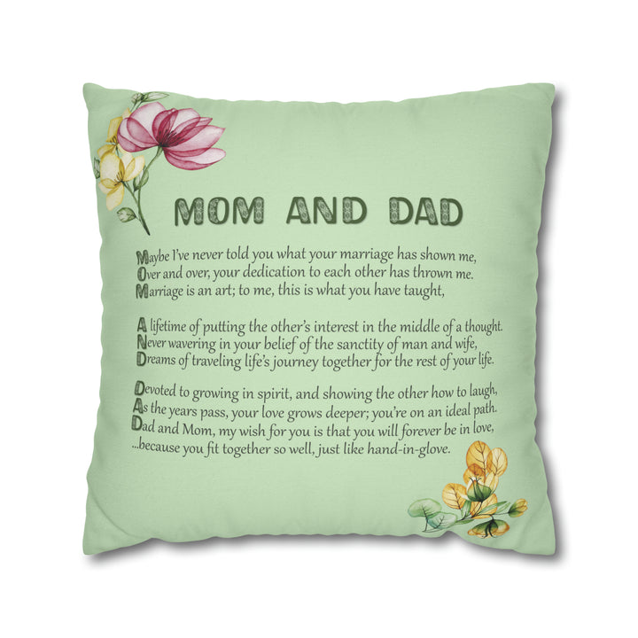 It's Just a Phrase "Mom and Dad" Acrostic Poem Pillow Case/Cover