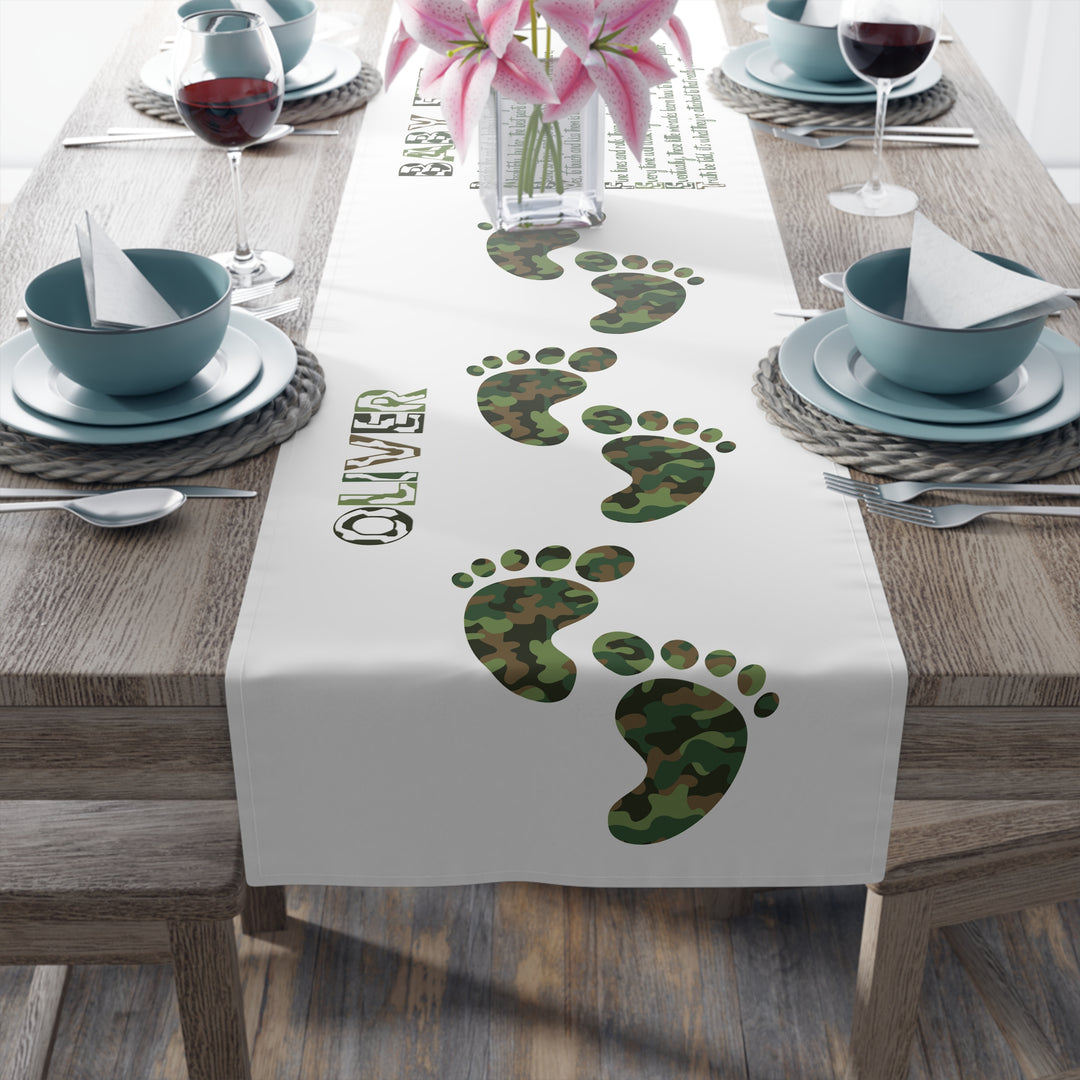 “Baby Feet” Table Runner - Camo - Personalized