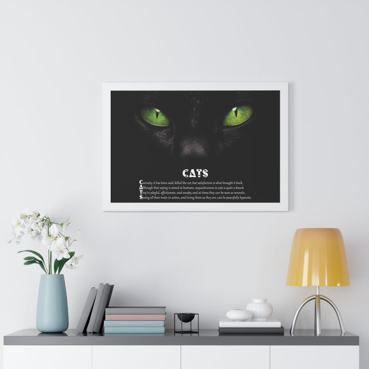 It's Just a Phrase "Cats" Framed Acrostic Poem Print