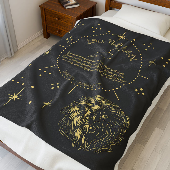 Leo Acrostic Poem Velveteen Plush Blanket