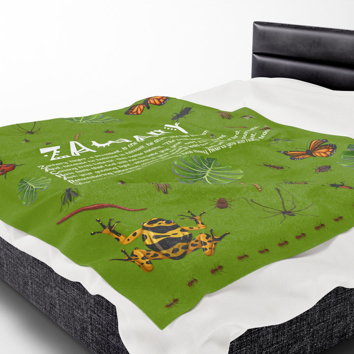 Namesakes Acrostic Poem Velveteen Plush Blanket - Bug Design