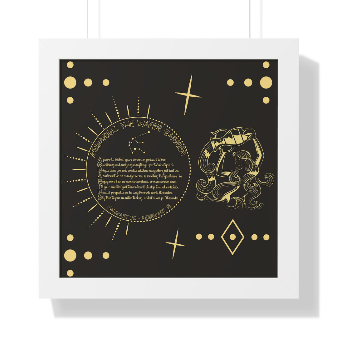 Written in the Stars Framed Acrostic Poem Print - Aquarius
