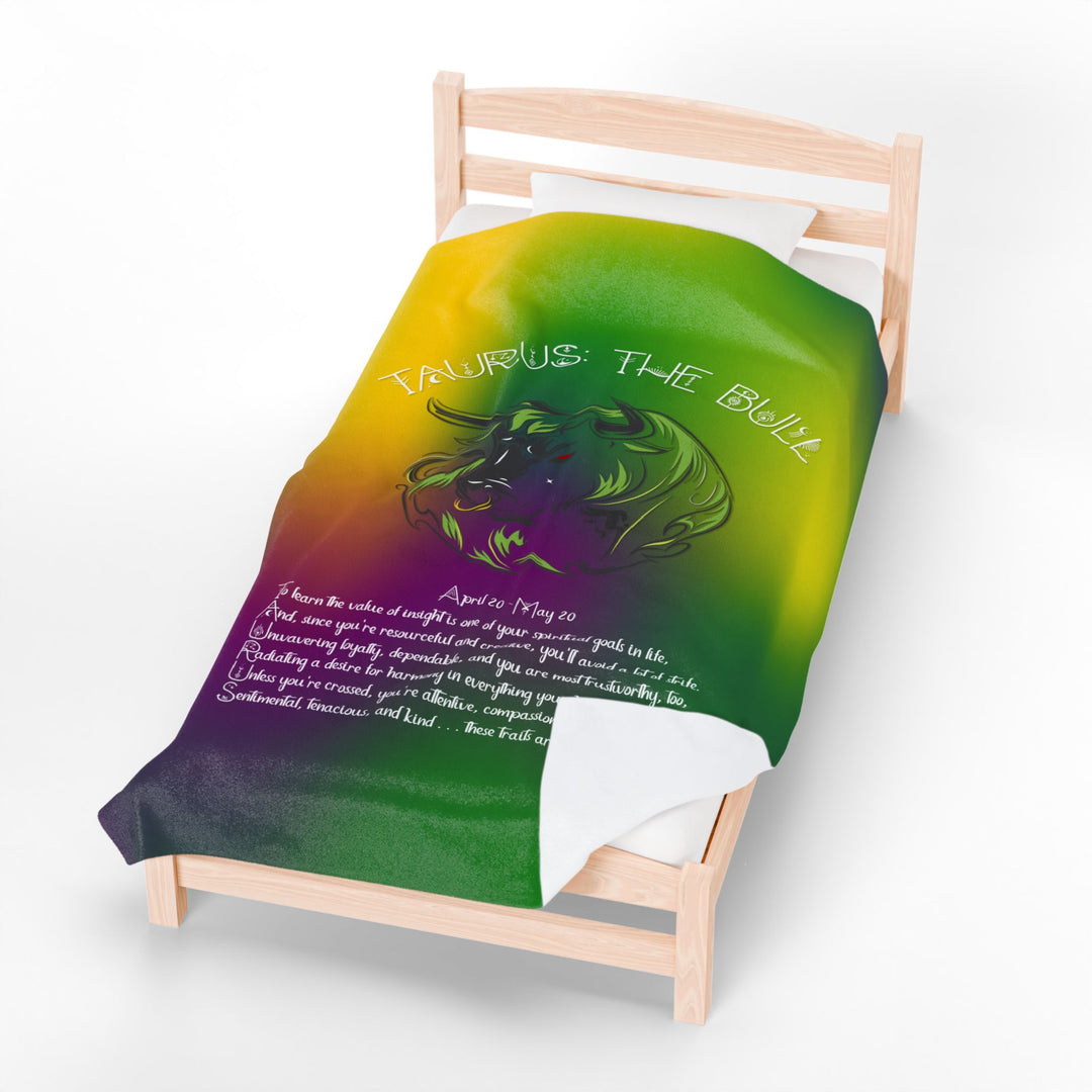 Taurus Acrostic Poem Velveteen Plush Blanket - Colored