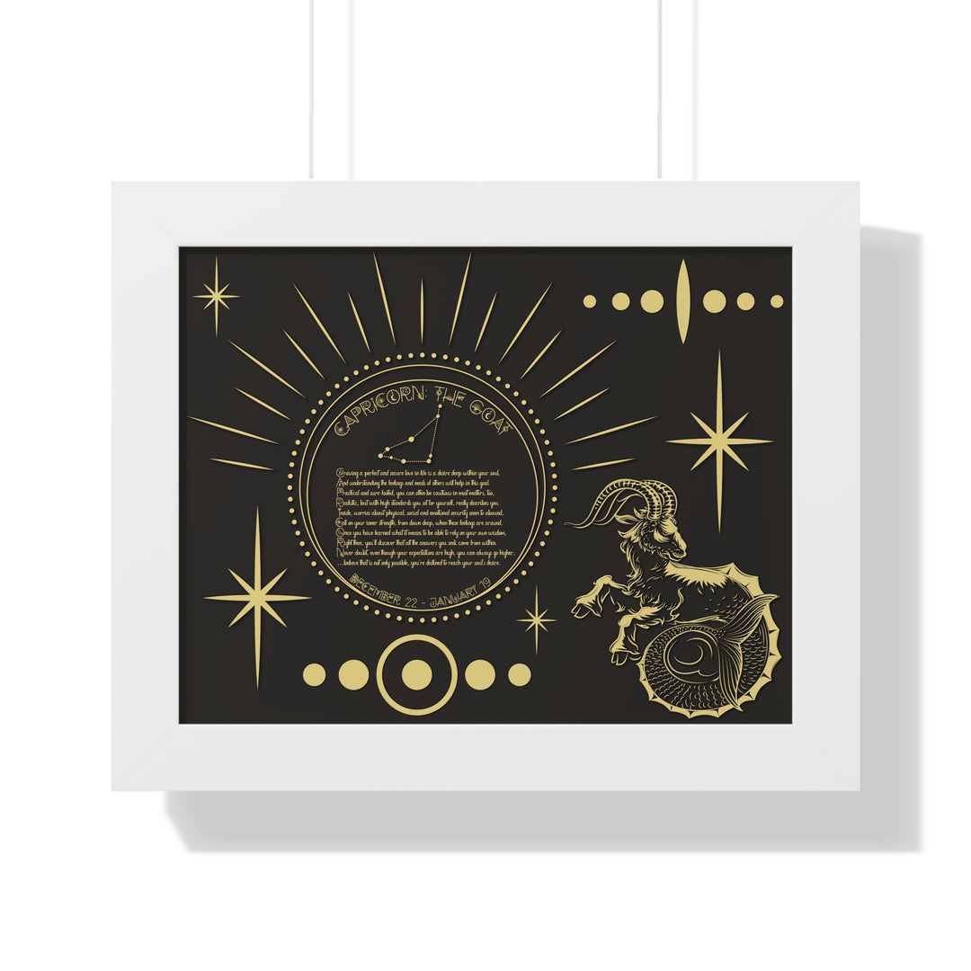 Written in the Stars Framed Horizontal Acrostic Poem Print - Capricorn