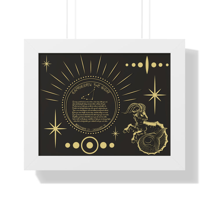 Written in the Stars Framed Horizontal Acrostic Poem Print - Capricorn