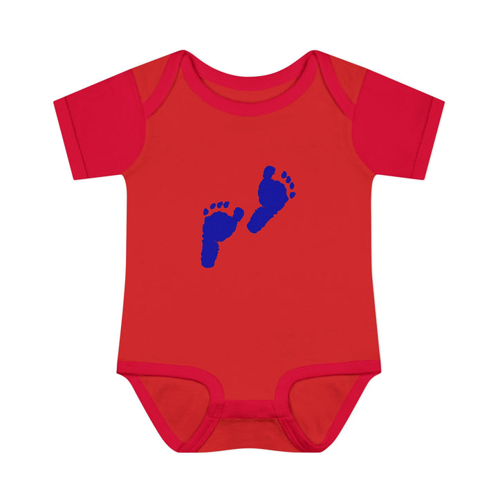 Baby Feet Acrostic Poem Baby Bodysuit - Blue Footprints