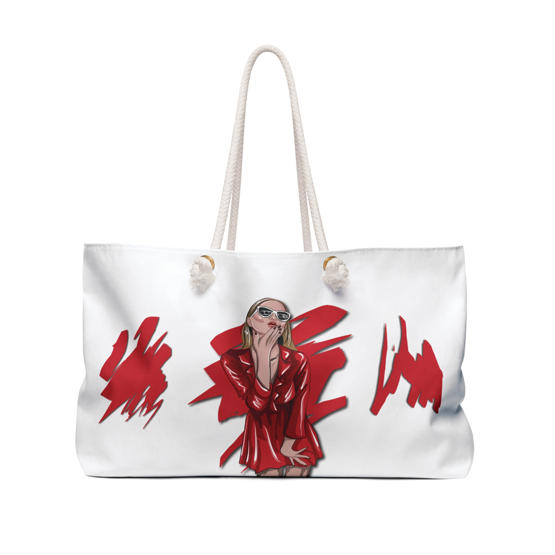 Forever Friends Acrostic Poem Weekender Tote Bag - White and Red - No Personalization