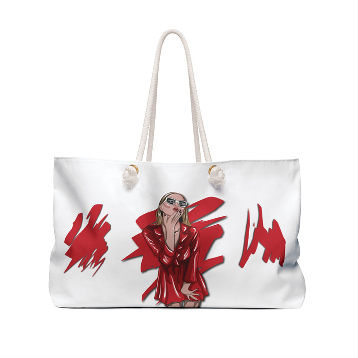 Forever Friends Acrostic Poem Weekender Tote Bag - White and Red - No Personalization